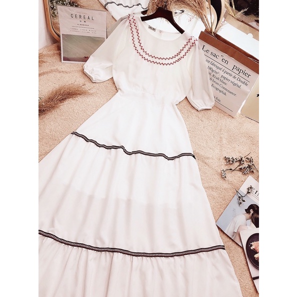 Maxi tráng viền thổ cẩm