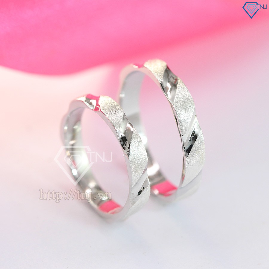 Nhẫn đôi bạc, nhẫn cặp bạc tình nhân đẹp giá rẻ khắc tên ND0142 - Trang Sức TNJ