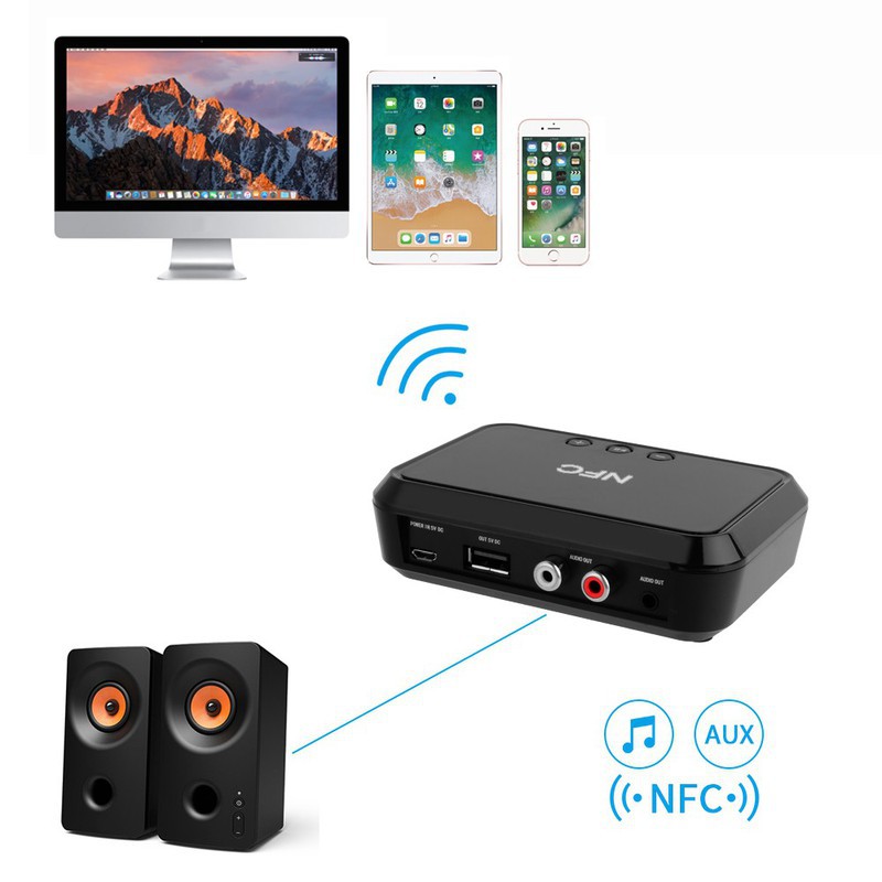 Thiết Bị Nhận Bluetooth, Nfc Cho Loa Và Amply - Bluetooth Box Nfc Bl-B10 - Biến Loa, Âm Ly Thường Thành Có Bluetooth