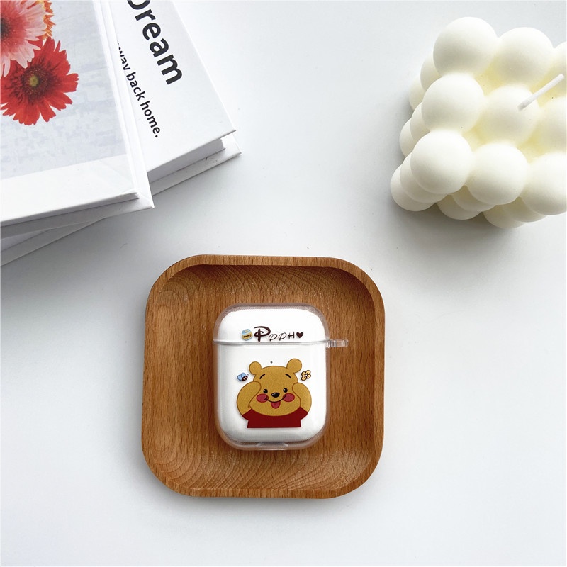 Vỏ Đựng Bảo Vệ Hộp Sạc Tai Nghe airpods 1/2/Pro Hình Gấu Pooh