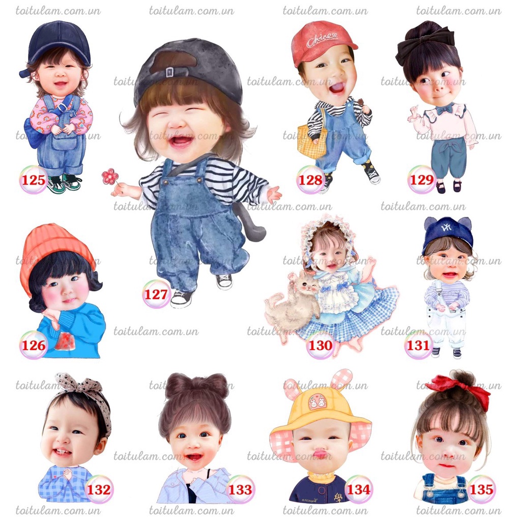 Chibi sinh nhật cho bé thiết kế theo yêu cầu phụ kiện trang trí sinh nhật 20cm-35cm - Tôi Tự Làm