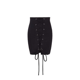 Chân váy ôm SheByShj dây đan màu đen - Holly Skirt