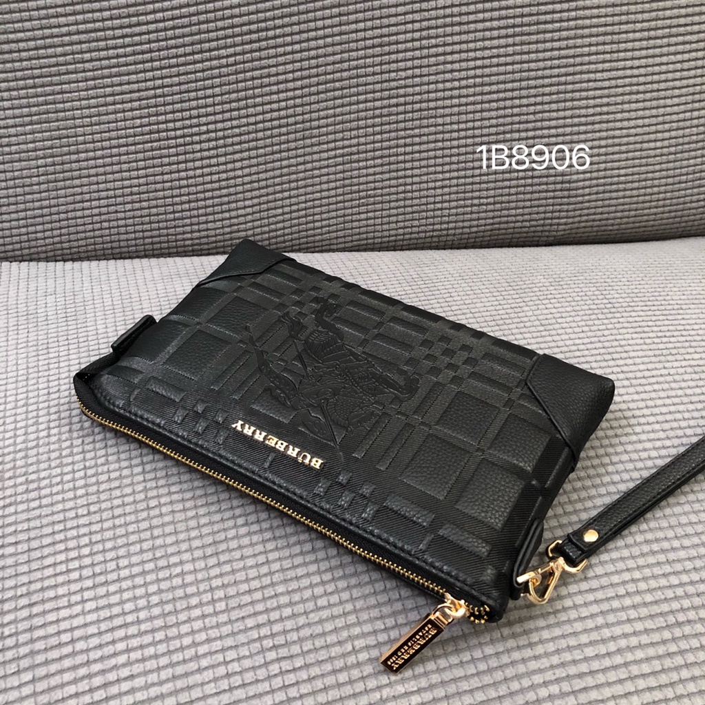 Ví cầm tay nam da thật thời trang cao cấp Burberry BBR phong cách sang trọng, thời thượng