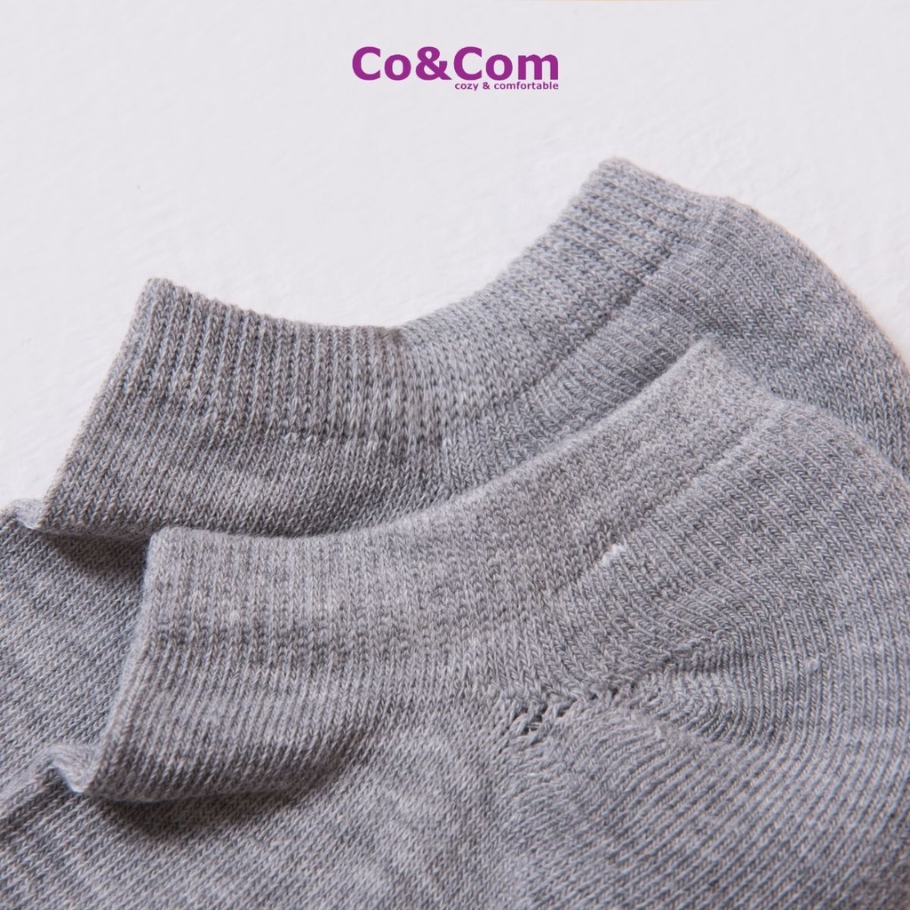 Tất Nam Cotton Len Cao Cấp Co&amp;Com Lót Lông Êm Ái Khử Khuẩn Chống Hôi Chân Màu Ghi Xám