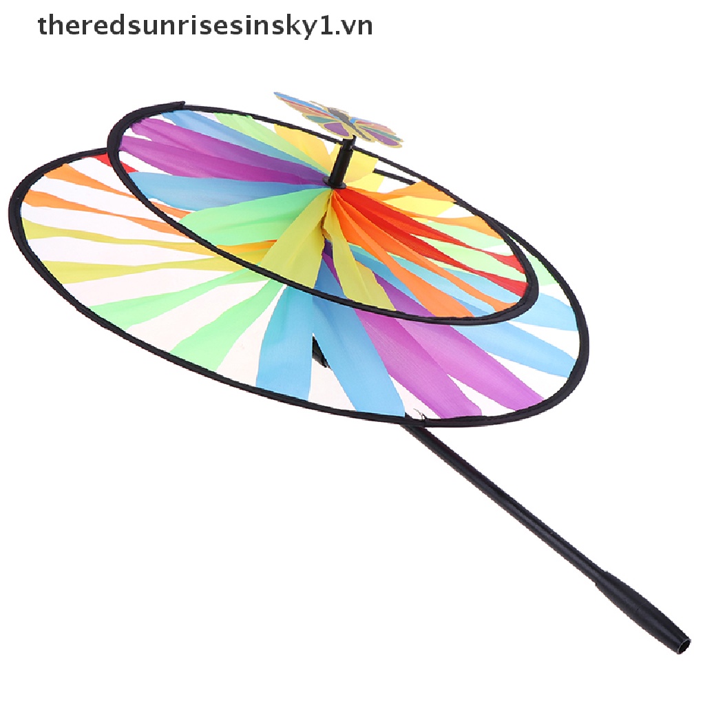 Chong chóng gió hai lớp nhiều màu sắc trang trí sân vườn