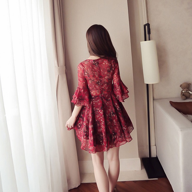 Váy Chân váy Đầm hoa tay lỡ kiểu dáng thanh lịch dành cho nữ | BigBuy360 - bigbuy360.vn