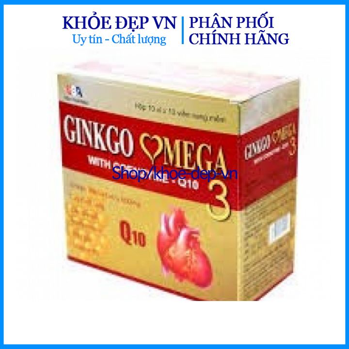 Viên uống Ginkgo Omega 3 hỗ trợ tăng cường tuần hoàn não, lưu thông huyết mạch - Hộp vỉ 100 viên