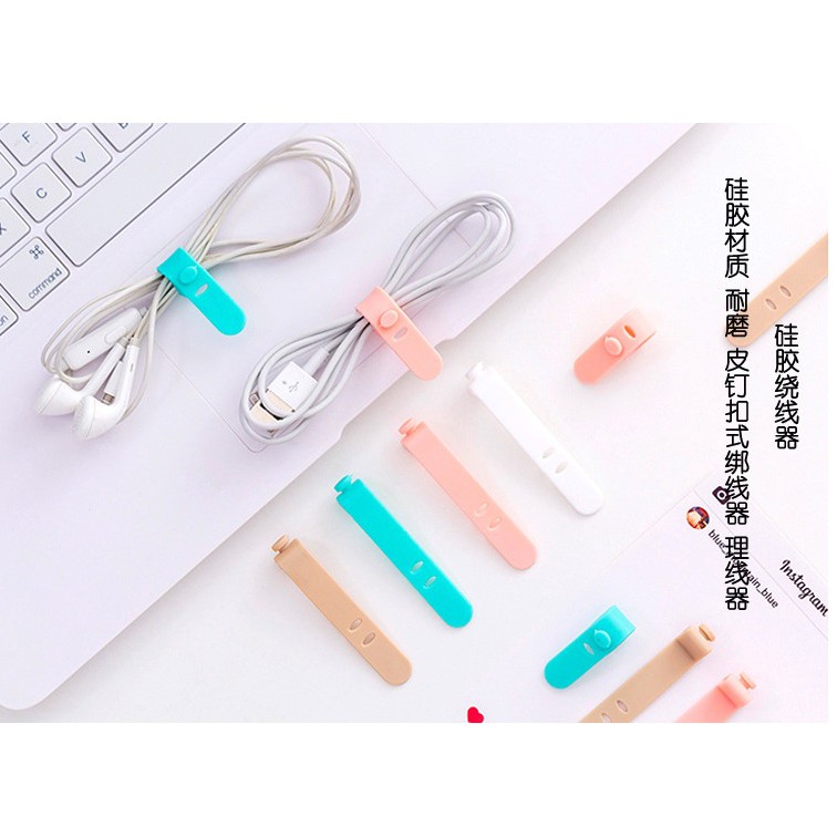 Set 4 dây silicon cột giữ dây cáp tai nghe gọn gàng tiện lợi