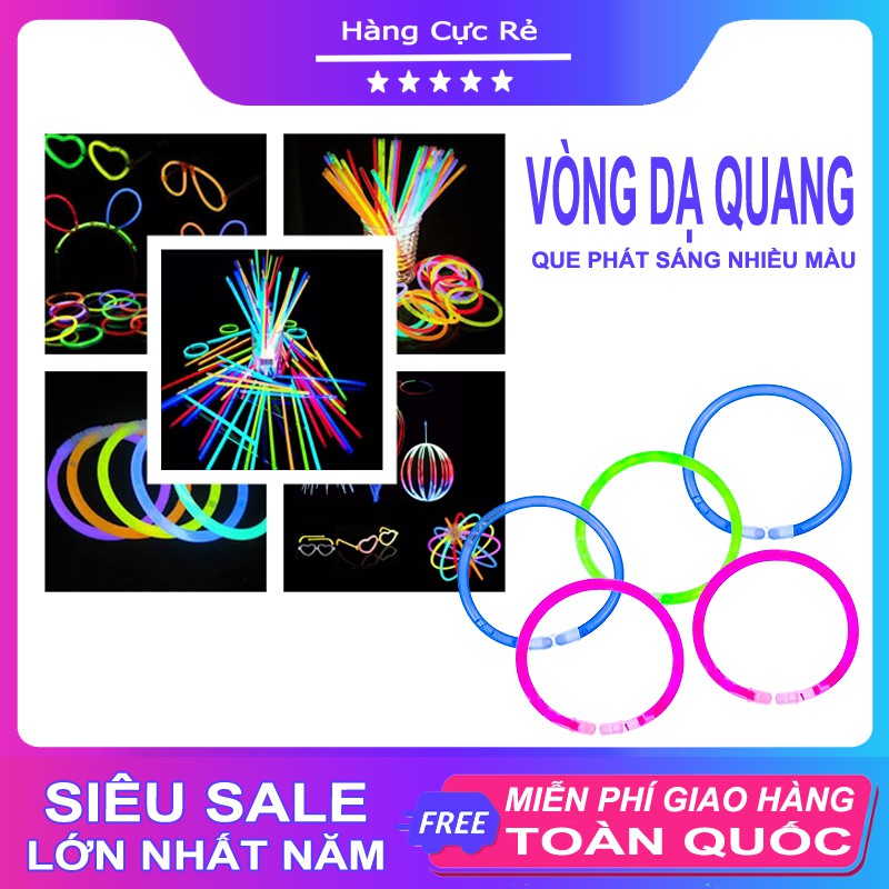 Vòng đeo tay phát sáng, ban đêm dạ quang, nhiều màu - Shop Hàng Cực Rẻ