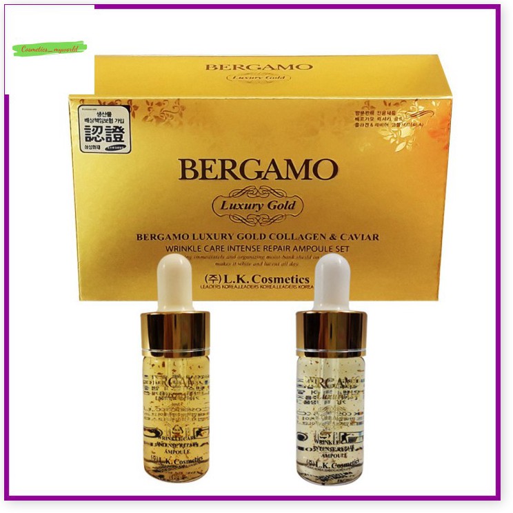 [Mã giảm giá] Serum BERGAMO GOLD Giúp Tái Tạo Da và Làm Mờ Nếp Nhăn 13ml - KOREA