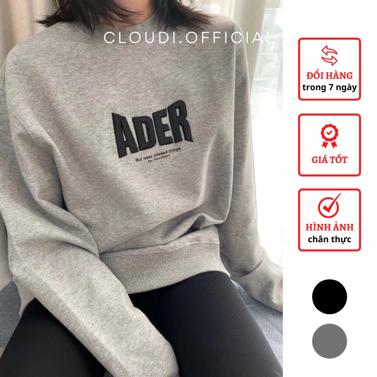 CÓ SẴN Áo Sweater Thêu Chữ Form Mỹ Rộng Brand ADER Cao Cấp Cho Nam Nữ Unisex