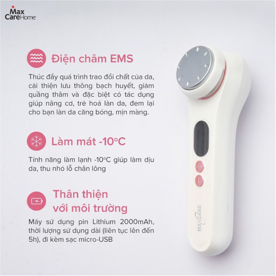 Máy Đẩy Tinh Chất ION Nóng Lạnh Maxcare Max888PRO | Làm sạch sâu - Cấp ẩm - Trẻ hoá da - Thương Hiệu Nhật Bản