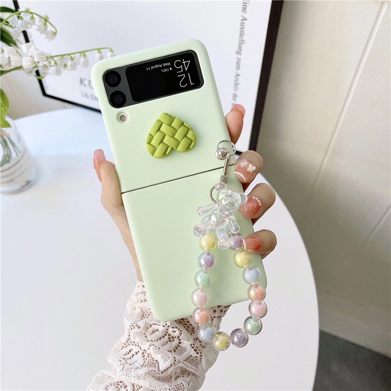 Bao Da Điện Thoại Hình Trái Tim 3d Nhiều Màu Sắc Cho samsung galaxy flip5 z flip 3 zflip4 zflip1 zflip2 Ốp