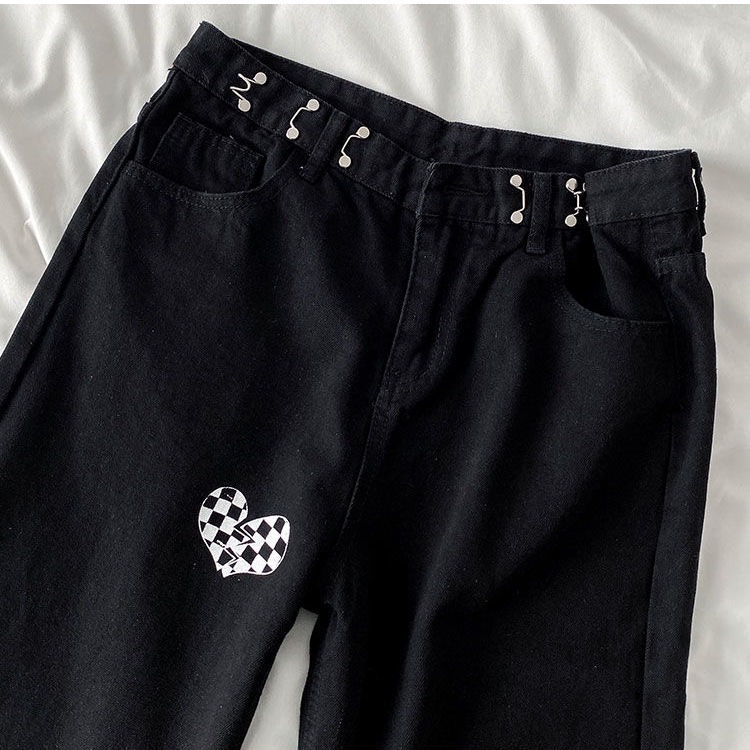 Quần Jean Ống Rộng Lưng Cao Thời Trang Hàn Quốc 2022 Dành Cho Nữ