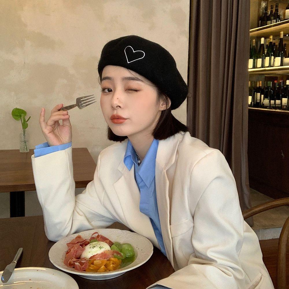 TWINKLE Mũ Beret Len Phong Cách Thời Trang Mùa Đông Anh Quốc Dành Cho Nữ