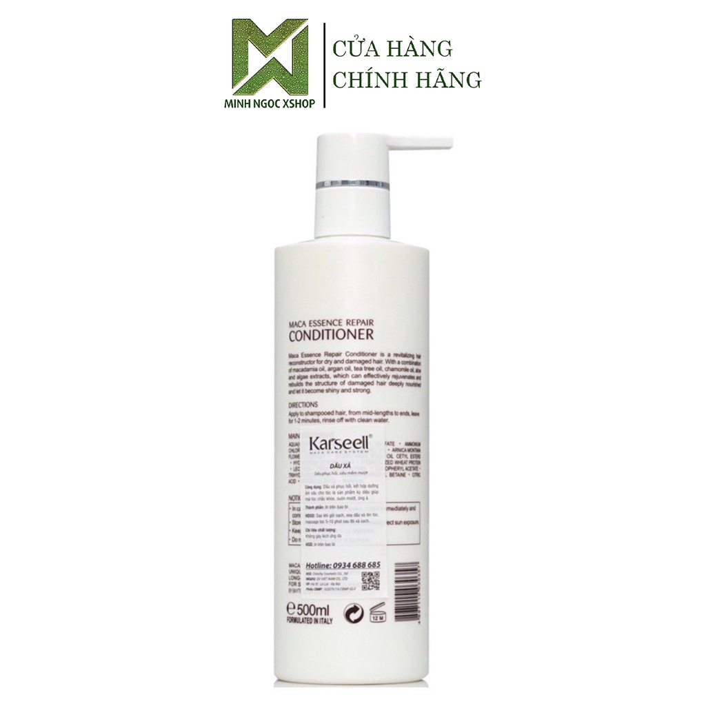 Dầu xả dưỡng tóc KARSEELL Maca 500ml phục hồi siêu mượt chuẩn salon tại nhà