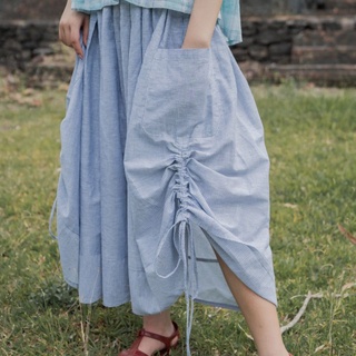 Chân váy linen rút dây 2 bên Lee
