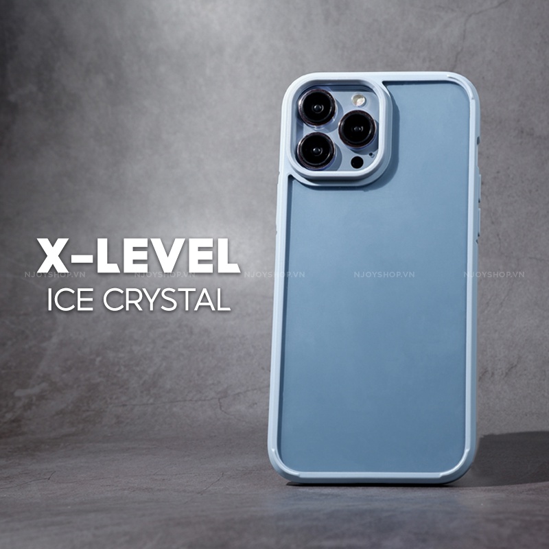 Ốp Trong Suốt Viền Màu X Level Ice Crystal Chống Ố Vàng Chống Sốc Cho iPhone 15 14 13 12 11 Pro Max Njoyshop