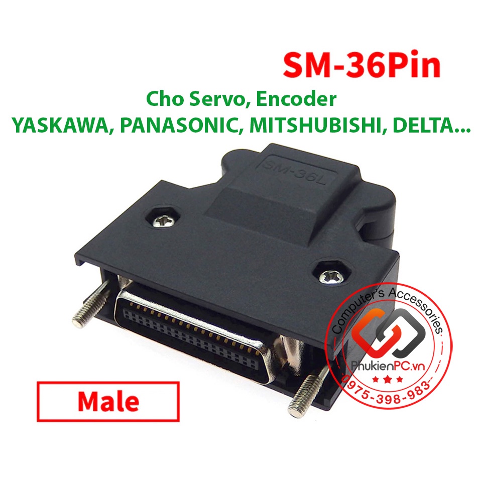Đầu hàn cáp SCSI SM-36P Servo encoder cho máy công nghiệp. Tạo cáp kết nối encoder từ motor đến Driver Servo