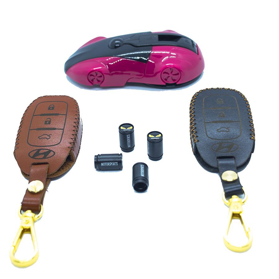 [Da Bò Tự Nhiên] Bao Da Chìa Khóa Smartkeys xe HYUNDAI ACCENT, KONA, SANTAFE.... Da Bò Nhiều Màu Sắc