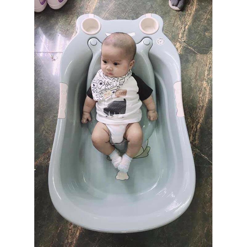 Chậu Tắm hình Êch cho bé Hàng đẹp kích thước to cho bé 0-4 tuổi