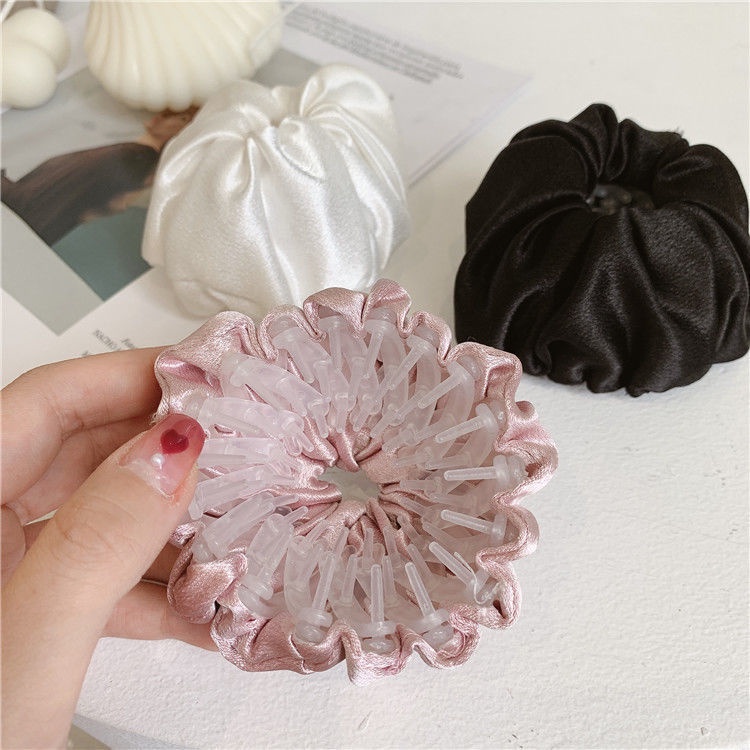 Dây buộc tóc satin bản lớn phong cách Hàn Quốc mùa hè