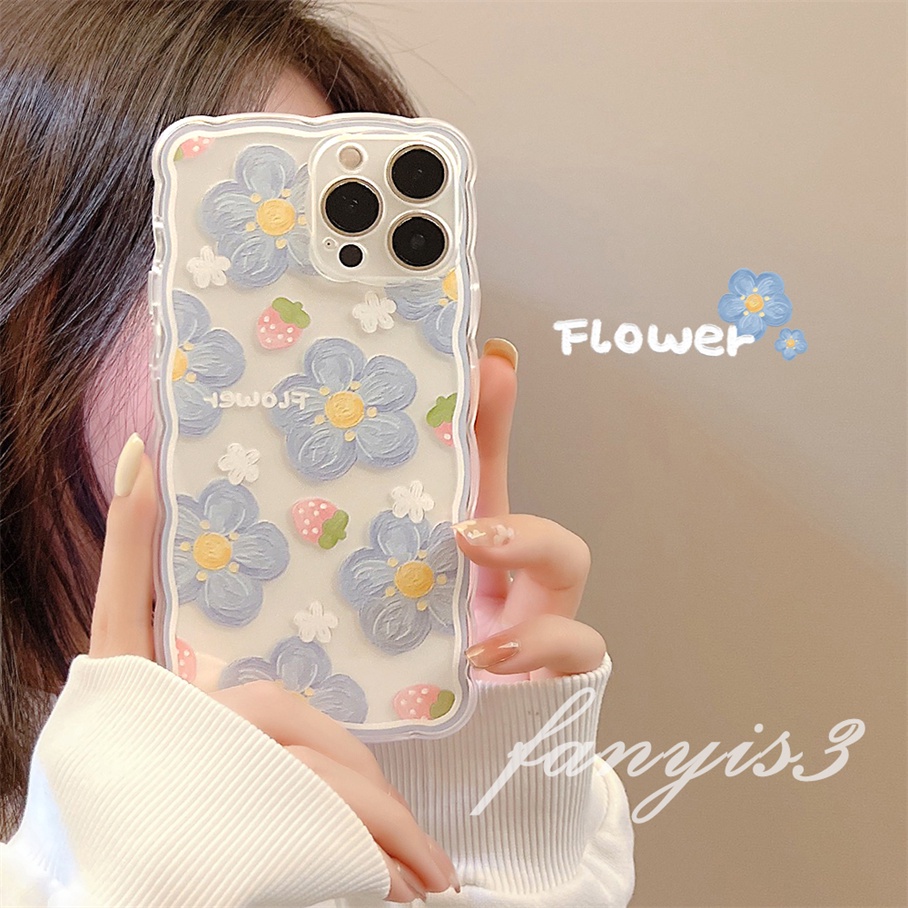 Ốp Điện Thoại TPU Silicon Mềm Họa Tiết Hoa/Dâu Tây Cho For iPhone 13 12 11 Pro Max X XR Xs Max 7 8 Plus SE 2020