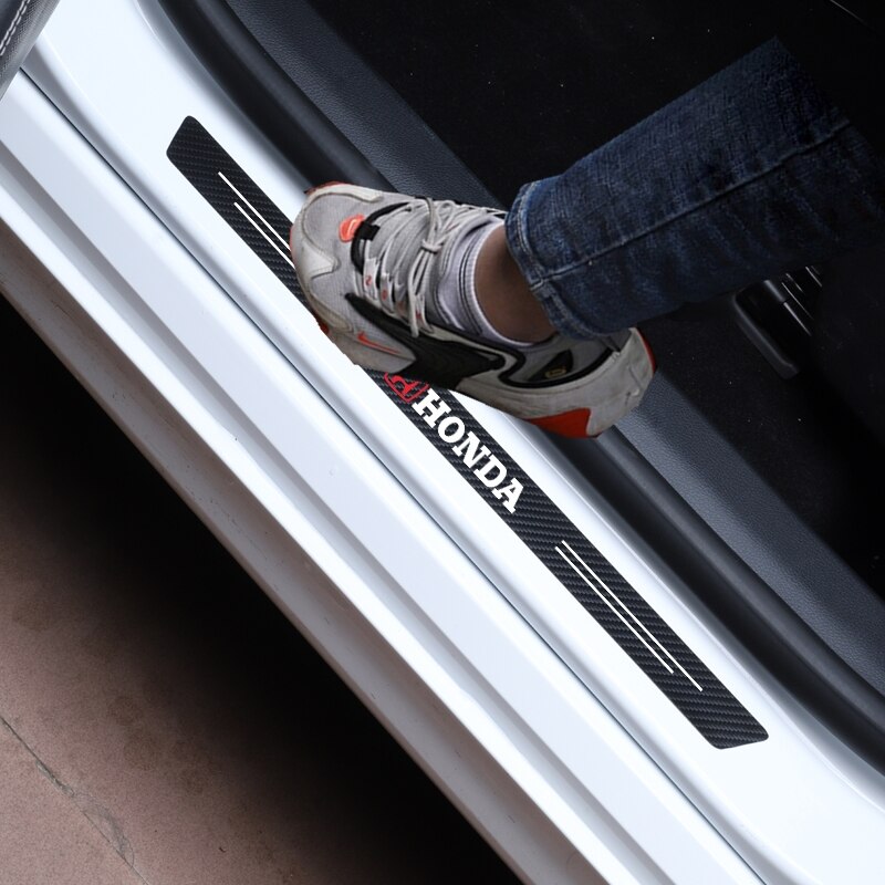 Set 4 Miếng Dán Sợi Carbon Dày Dặn Chống Trầy Cho Honda City Jazz Civic Fc CRV Accord BRV