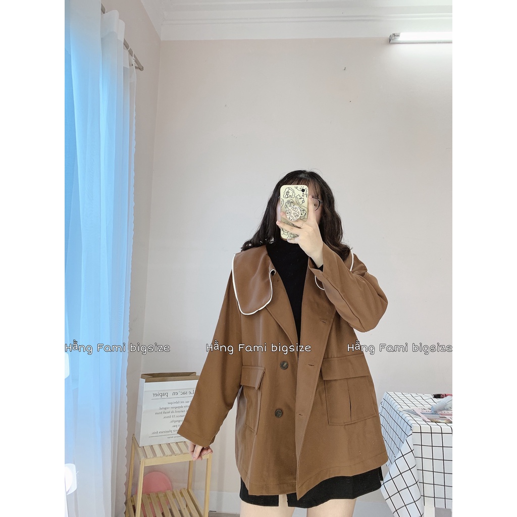 Áo khoác bản cổ to bigsize (A339)(Hằng Fami bigsize)