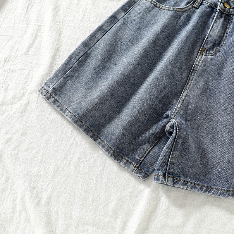 Quần Jean Short Nữ Ống Rộng Lưng Cao Retro Form Rộng Hàn Quốc Quần Sooc Bò Nữ Lưng Cao Ulzzang Thời Trang