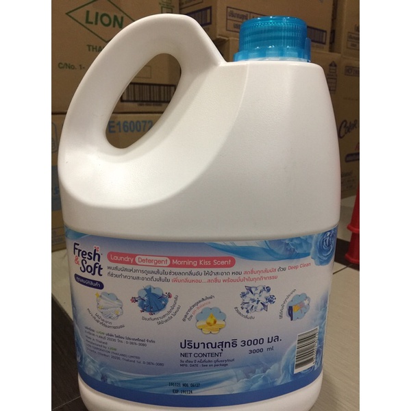 Nước Giặt Xả 2in1 Thái Lan Fresh &amp; Soft 3000ml (thơm sạch an toàn)