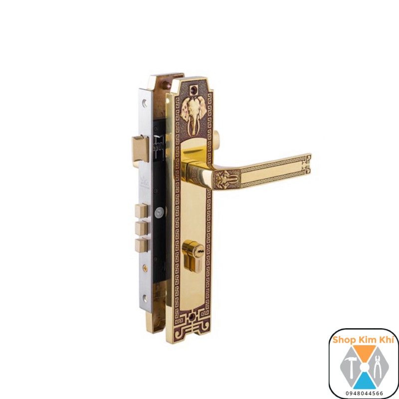KHÓA TAY NẮM ĐỒNG THAU HC 8528 SSHA Thân Inox, Ổ Abus ( cửa chính)