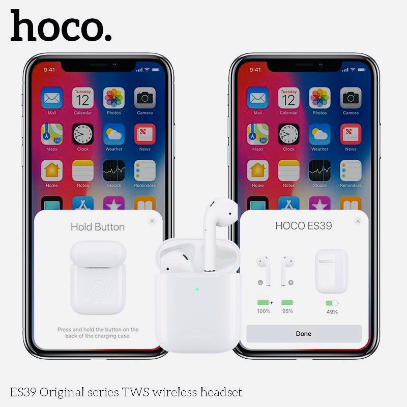 Tai Nghe Bluetooth Kiểu Dáng Airpods 2 💎CAO CẤP - SANG TRỌNG💎 Tai Nghe chính hãng Hoco ES39 - BH 1 năm