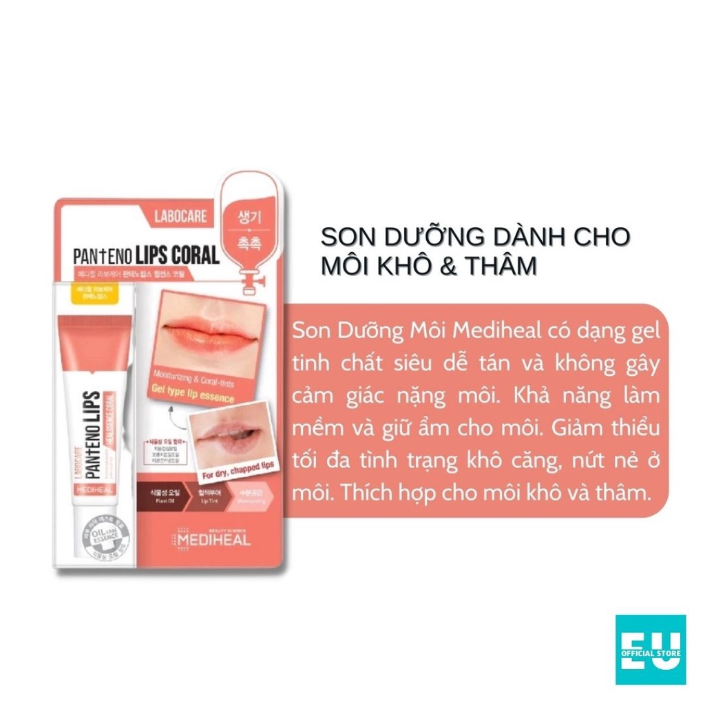 Son Dưỡng Môi Dưỡng Ẩm, Giảm Thâm Hiệu Quả Mediheal Labocare Pantenolips 10ml