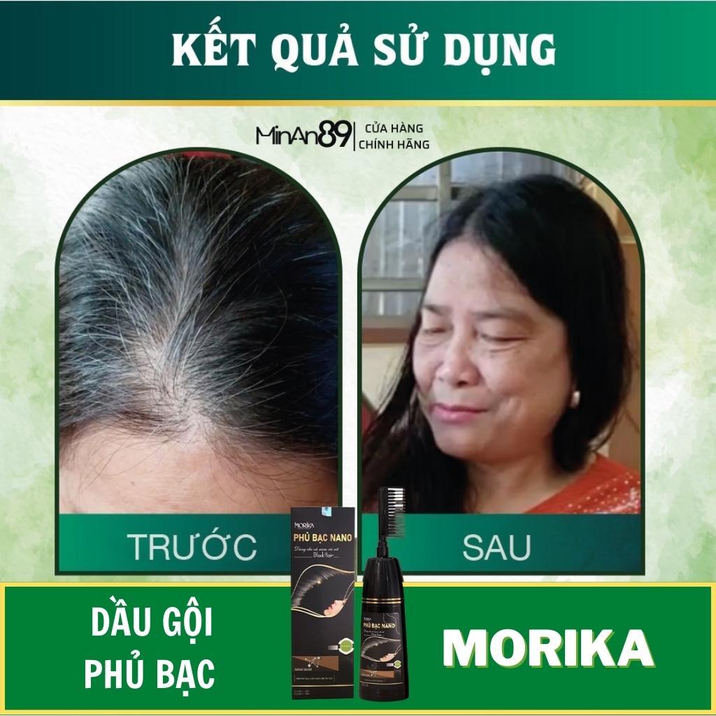 Thuốc Gội Nhuộm Tóc Tại Nhà Morika Có Lược Black Hair 200ml - Phủ Bạc Thảo Dược Màu Đen, Nâu Đều Màu Nhanh Chóng