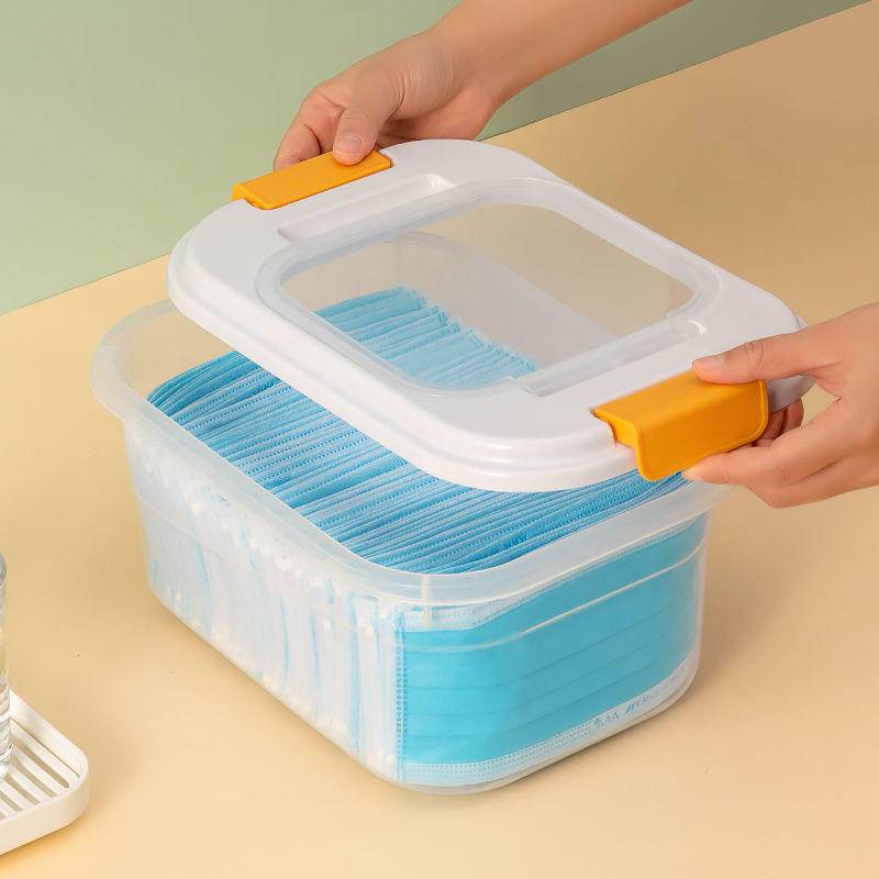 Hộp Đựng Khẩu Trang Trong Suốt Cỡ Lớn Chống Bụi Ẩm Có Nắp Đậy Dùng Một Lần