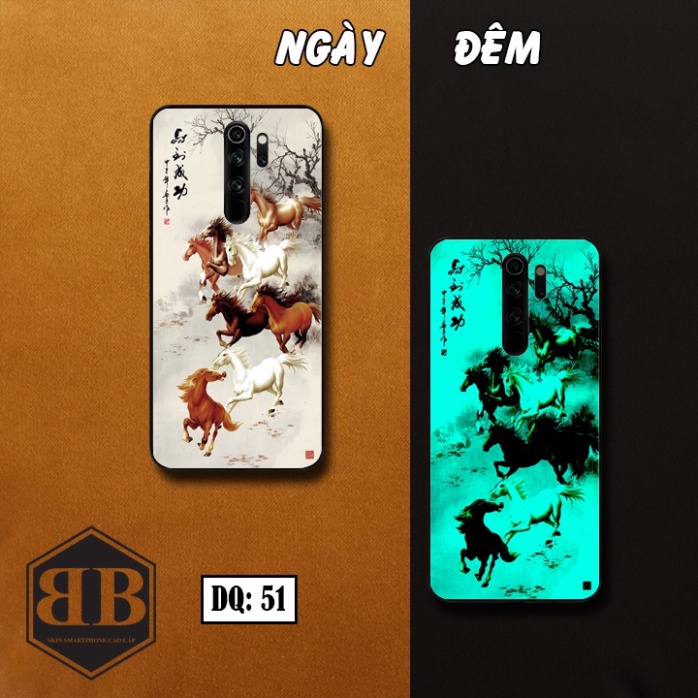 Ốp lưng kính Dạ Quang dành cho Xiaomi Redmi Note 8 Pro phát sáng trong đêm chất tốt