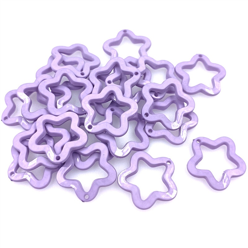 Set 10 Hạt Cườm Acrylic Hình Ngôi Sao Màu Kẹo 30mm Làm Trang Sức Thời Trang DIY