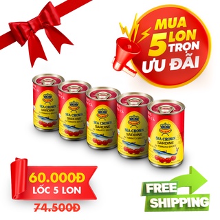 Combo 5 lon Sea Crown cá trích sốt cà