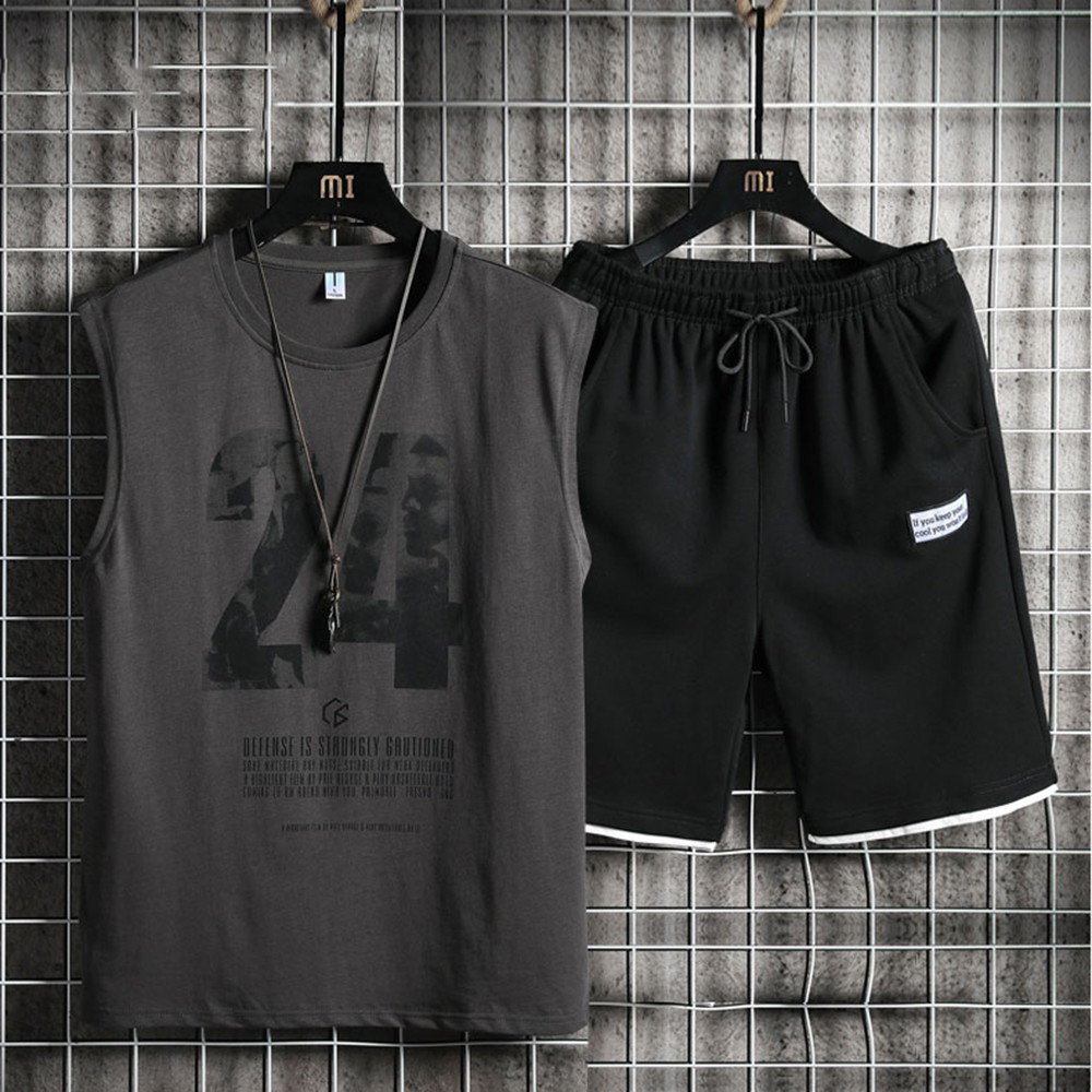 Bộ Đồ Thun Nam 24 Áo 3 Lỗ Khoét Nách Cổ Tròn Quần Short Đùi Thể Thao Có Túi MENFASHION 90000160 | BigBuy360 - bigbuy360.vn