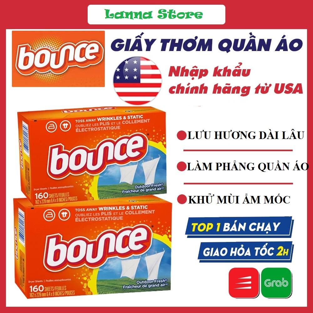 [HỘP FULL 160 / 320 Tờ] Giấy thơm quần áo Bounce - Làm thẳng thơm quần áo, mềm vải loại bỏ mùi ẩm mốc MỸ