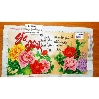 [FREESHIP+ TẶNG KHẨU TRANG] Tranh thêu thành phẩm GIA ĐÌNH 55x43cm
