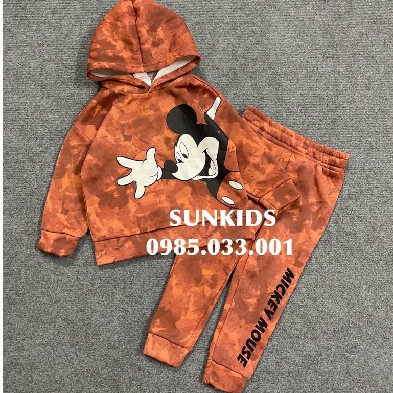 Bộ nỉ bông Mickey Cam loang