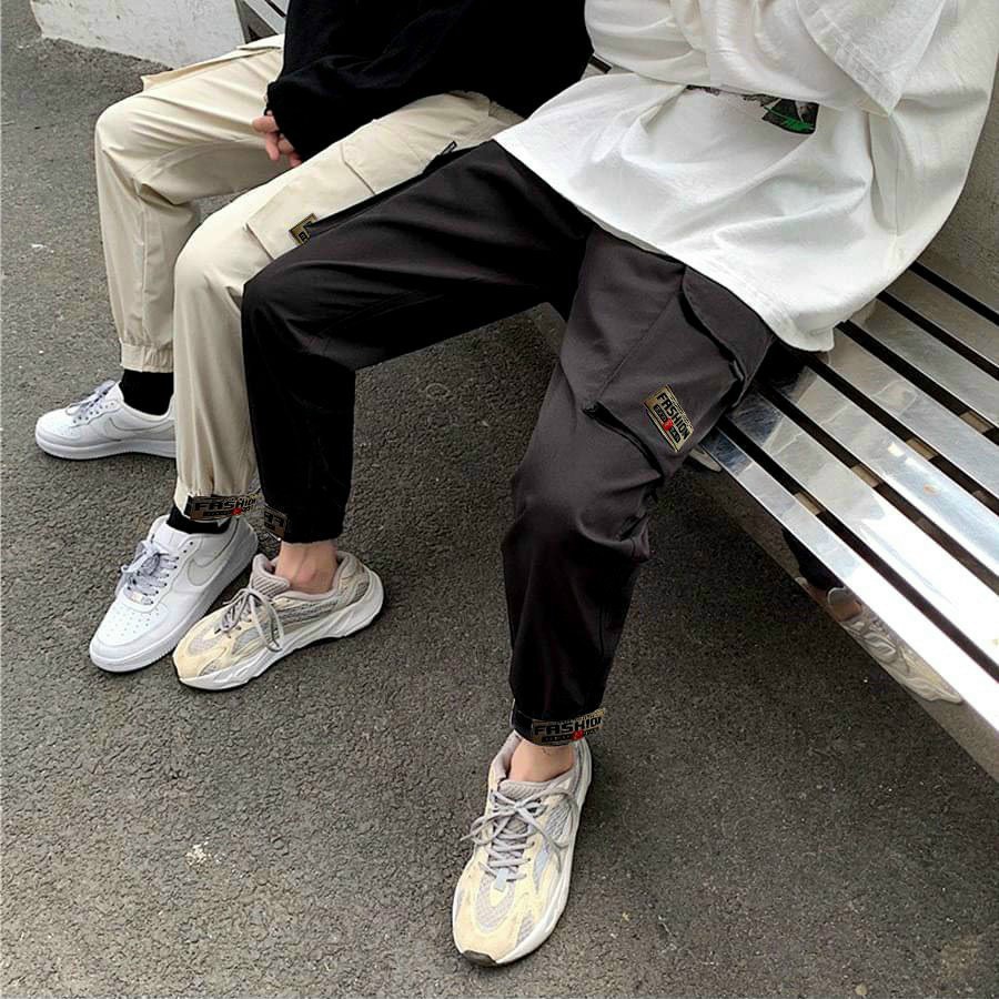 Quần túi hộp nam nữ unisex dán gấu chất kaki mịn, đẹp, cực chất (hopdangau)