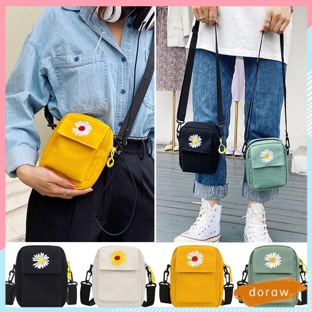 Túi Đeo Chéo Vai Bằng Vải Canvas Nhiều Màu Sắc Thời Trang Dành Cho Nữ
