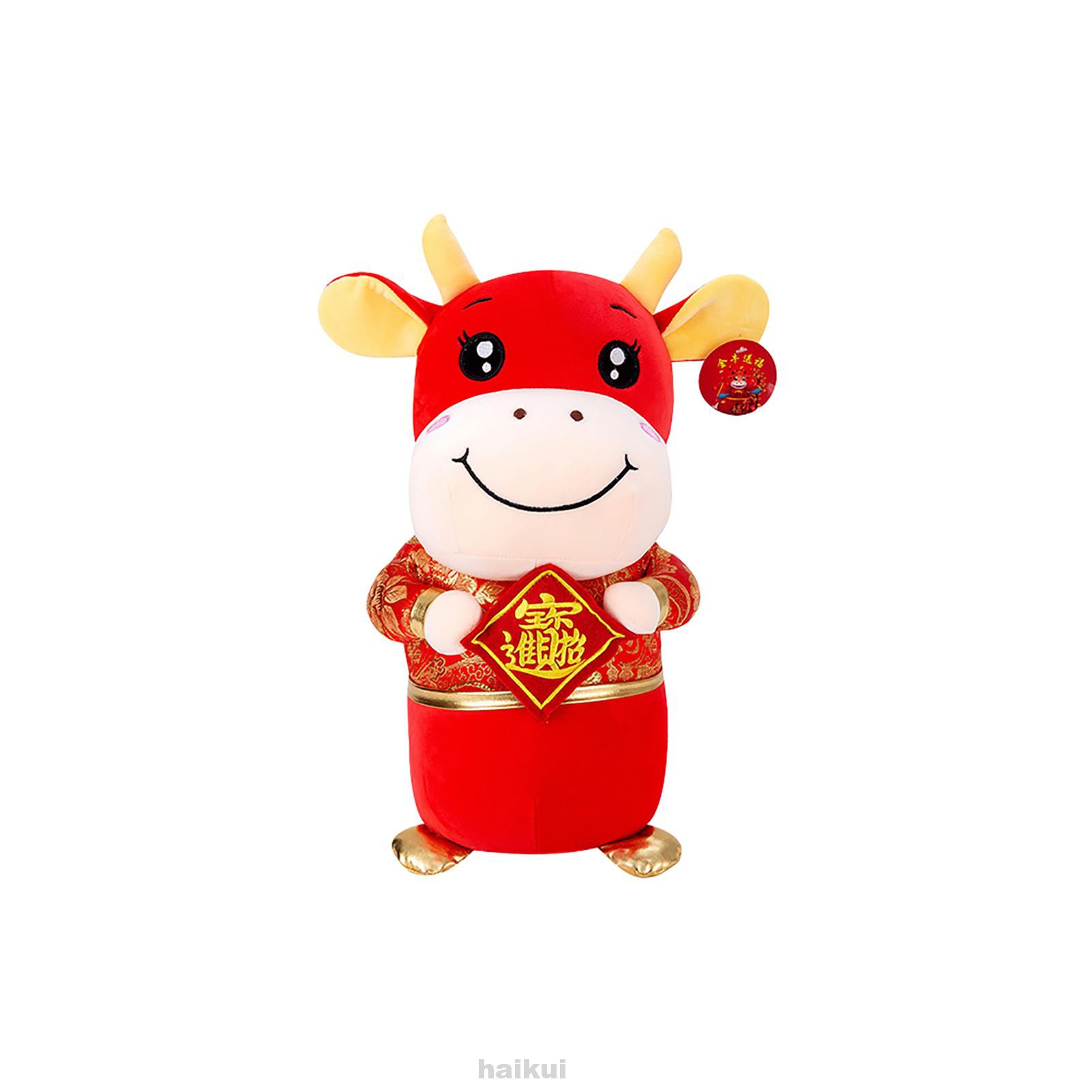 Soft Festival Home Decoration Kids Holiday Stuffed Chinese New Year Cow Plush Toy