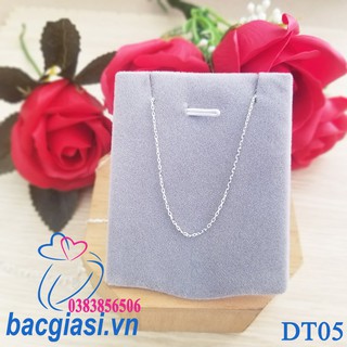 Dây chuyền bạc nữ cong nhỏ trơn (không mặt) dài 42cm + khoen điều chỉnh 3-4cm đẹp độc lạ HCM DT05