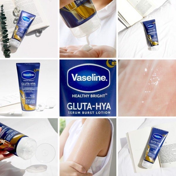 SỮA DƯỠNG THỂ TRẮNG DA VASELINE 10X HEALTHY BRIGHT GLUTA HYA BURST OVER NIGHT THÁI LAN
