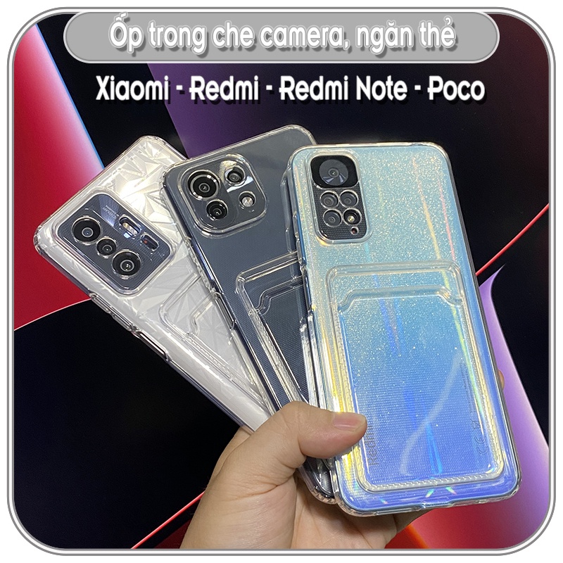 Ốp lưng trong che camera cho điện thoại Xiaomi - Mi - Redmi - Redmi Note - Poco, có ngăn để thẻ, hình