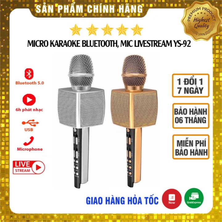 [Mã ELHACE giảm 4% đơn 300K] Micro Karaoke Bluetooth YS-92